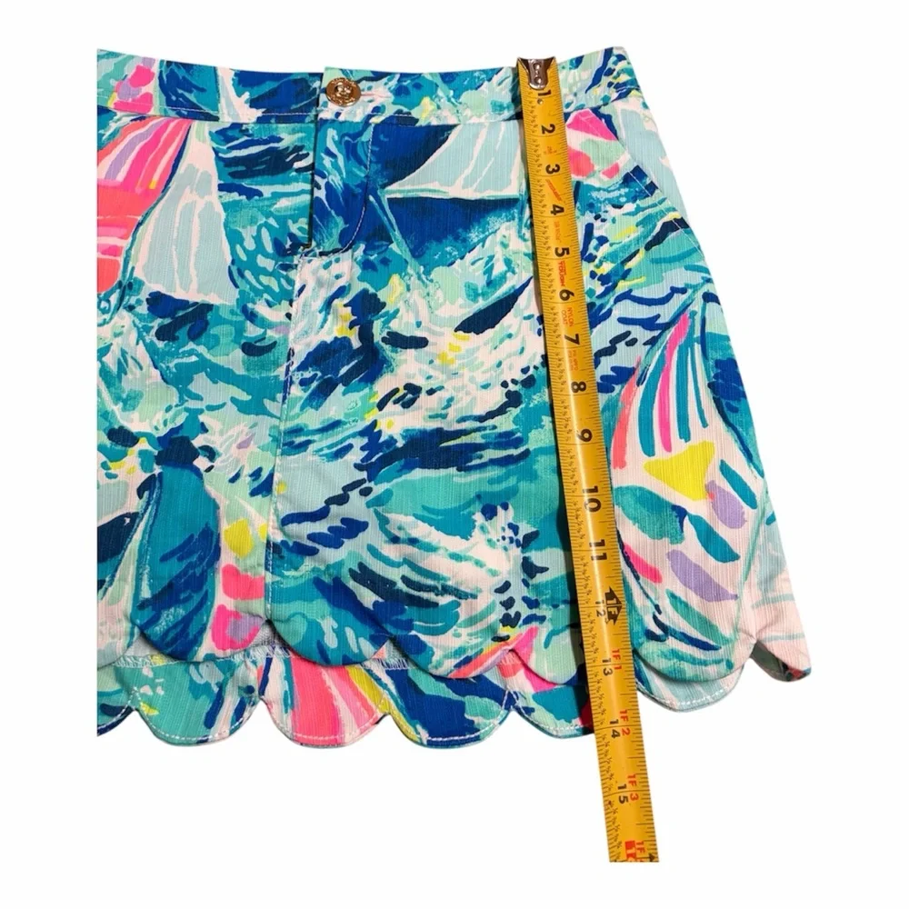 Lily Pulitzer Women's Sz  00Tennis Skort Pockets Scalloped Hem Stretch - Picture 2 of 8